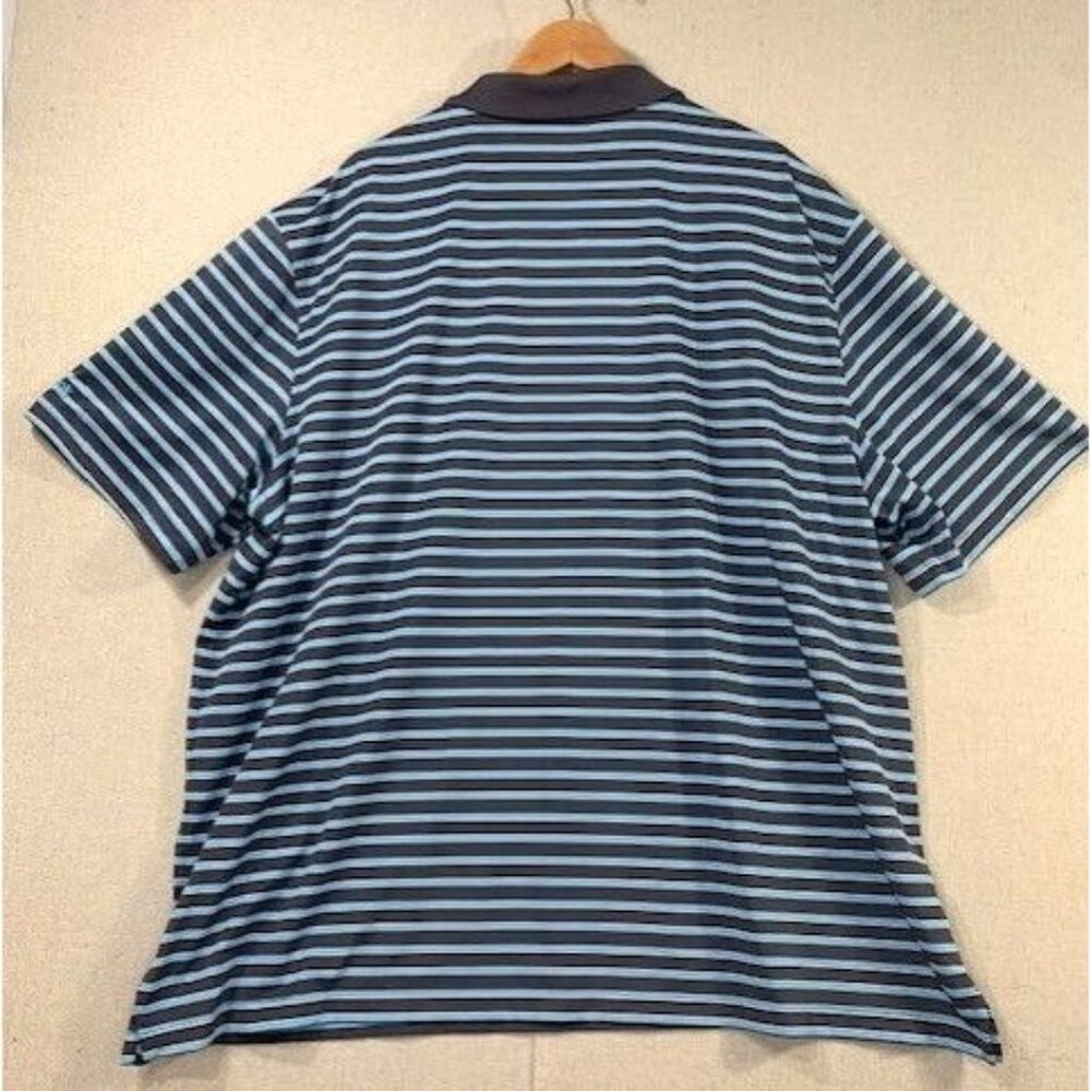 Reebok Golf 4XL Striped men's Polo Short Sleeve Shirt Blue & Gray - Picture 2 of 7